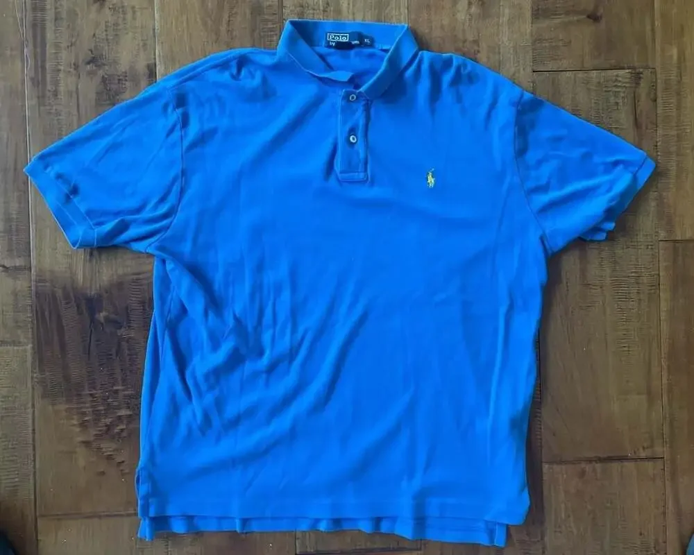 Polo Ralph Lauren Men's Blue Short Sleeve Cotton Polo Shirt Size XL